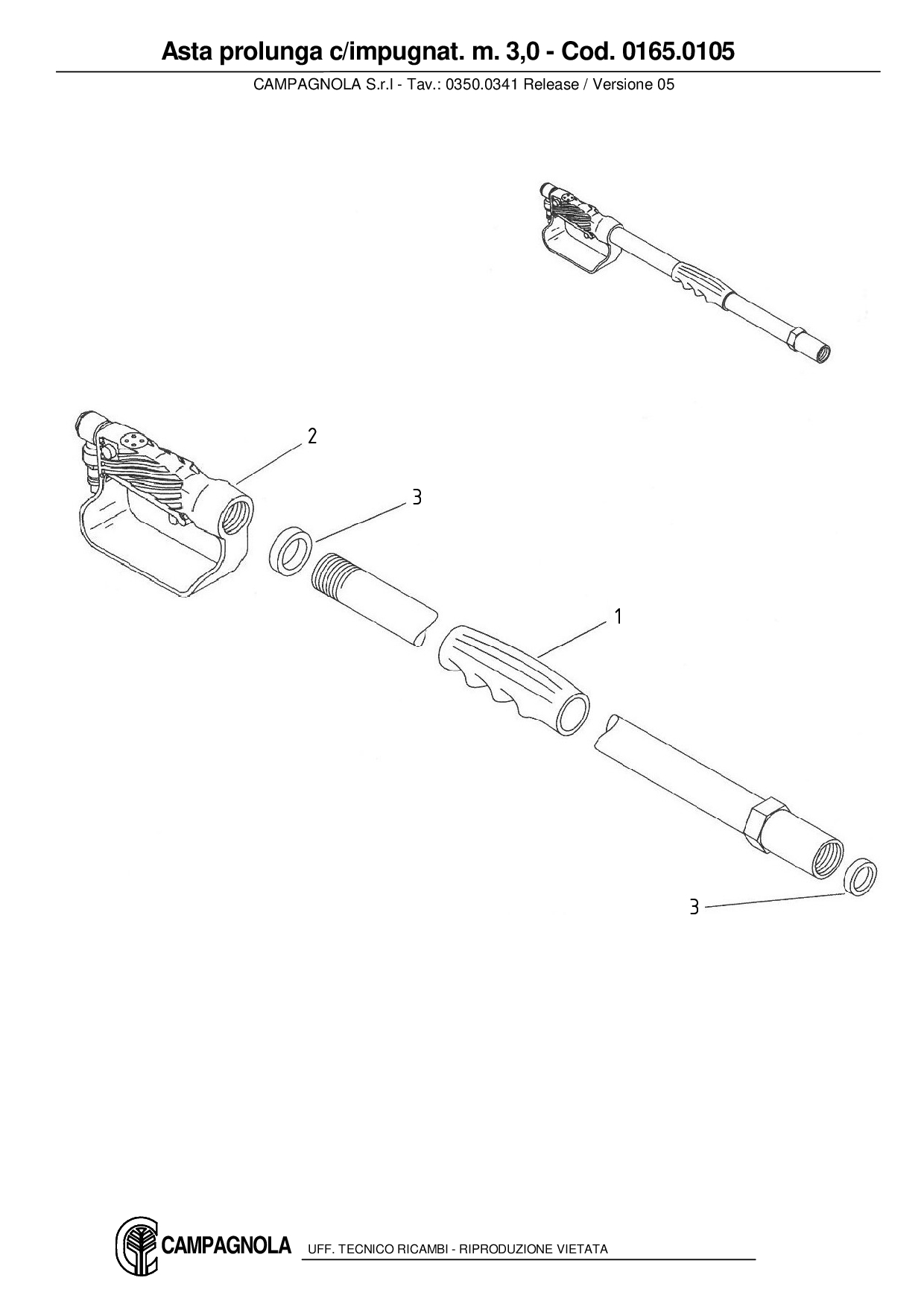 0165.0105_Asta prolunga con impugnat. m. 3.0